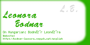 leonora bodnar business card